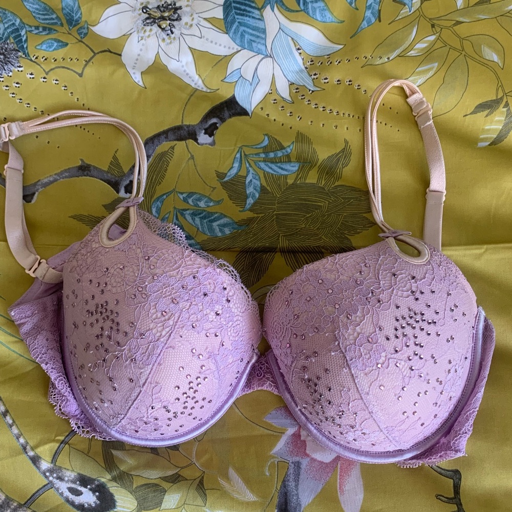 Pink and purple rhinestone bra from VS size 34DD
